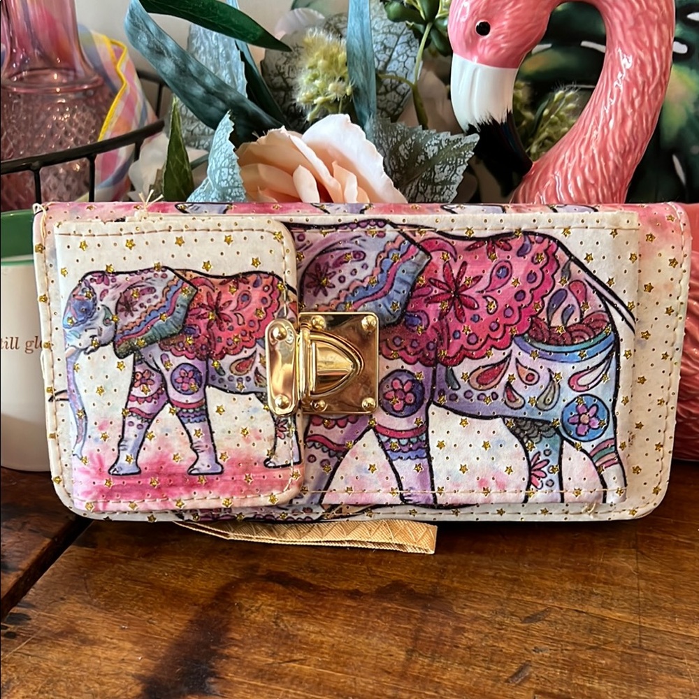 Colorful Elephant Print Wallet